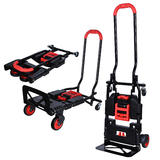 PrimeCables PC YZHT8046 File Carts Heavy Duty Folding Hand Truck 265lbs Capacity Multi Position Dolly with 4 Wheels PrimeCabl