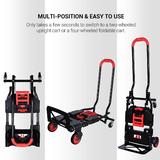 PrimeCables PC YZHT8046 File Carts Heavy Duty Folding Hand Truck 265lbs Capacity Multi Position Dolly with 4 Wheels PrimeCabl