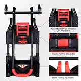 PrimeCables PC YZHT8046 File Carts Heavy Duty Folding Hand Truck 265lbs Capacity Multi Position Dolly with 4 Wheels PrimeCabl
