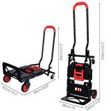 PrimeCables PC YZHT8046 File Carts Heavy Duty Folding Hand Truck 265lbs Capacity Multi Position Dolly with 4 Wheels PrimeCabl