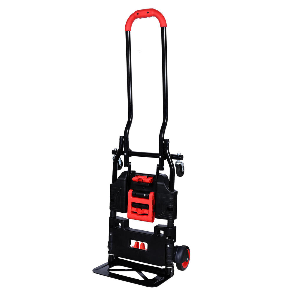 Heavy Duty Folding Hand Truck 265lbs Capacity MultiPosition Dolly with