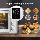 LIVINGbasics LB GA KF1830 openbox Bakeware 8 in 1 Air Fryer Toaster Oven Convection Oven with Rotisserie Dehydrator 32QT Open