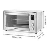 LIVINGbasics LB GA KF1830 openbox Bakeware 8 in 1 Air Fryer Toaster Oven Convection Oven with Rotisserie Dehydrator 32QT Open