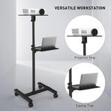 PrimeCables Cab QFPRT 01 Speaker Projector Mount Heavy Duty 2 Shelves Height Adjustable Mobile Projector and Laptop Stand Pri