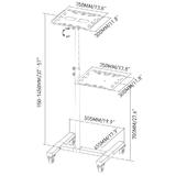 PrimeCables Cab QFPRT 01 Speaker Projector Mount Heavy Duty 2 Shelves Height Adjustable Mobile Projector and Laptop Stand Pri