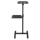 PrimeCables Cab QFPRT 01 Speaker Projector Mount Heavy Duty 2 Shelves Height Adjustable Mobile Projector and Laptop Stand Pri