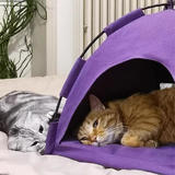 Furrytail LVTH FT CN622TBEDP Cat Furniture Carrier Accessory Tent Cat Bed Purple