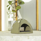Furrytail LVTH FT CN621TBEDG Cat Furniture Carrier Accessory Foldable Go Glamping Cotton Canvas Cat Tent Green FurryTail