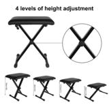 PrimeCables GZA 00514 Electronic Accessories Adjustable Padded Piano Keyboard Bench Seat W Rubber Feet Stool X style Folding 