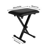 PrimeCables GZA 00514 Electronic Accessories Adjustable Padded Piano Keyboard Bench Seat W Rubber Feet Stool X style Folding 