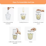 No Brand LB KA FTFP108 Blenders Electric Food Chopper Portable Mini Food Processor with Scale for Spices Vegetables Baby Food