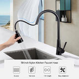 LIVINGbasics SN BA H8218 MB Shower Heads Pull Down Kitchen Faucet Replacement Hose with Matte Black Finish Head LIVINGbasics
