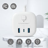 PrimeCables Cab P3 PD32U 3UTNB AC Power Adapters Cube Shape 32W Power Strip with 3 AC Sockets 2 USB 1 Type C PrimeCables