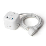 PrimeCables Cab P3 PD32U 3UTNB AC Power Adapters Cube Shape 32W Power Strip with 3 AC Sockets 2 USB 1 Type C PrimeCables