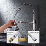 LIVINGbasics SN BA H8207S BN Shower Heads Pull Down Kitchen Faucet Replacement Hose with Stainless Steel Docking LIVINGbasics
