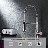 LIVINGbasics SN BA H8207S BN Shower Heads Pull Down Kitchen Faucet Replacement Hose with Stainless Steel Docking LIVINGbasics