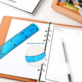 Foska OA AS0830 Rulers Protractors Triangles Compasses Flexible Straight Ruler 30CM Plastic Shatter Resistant Ruler Blue Fosk