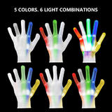 No Brand LVB BKB GL03WH Holiday Lighting LED Luminous Colorful Light Nylon Gloves for Halloween Christmas Party White XL Size