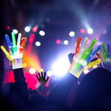 No Brand LVB BKB GL03WH Holiday Lighting LED Luminous Colorful Light Nylon Gloves for Halloween Christmas Party White XL Size