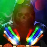 No Brand LVB BKB GL03WH Holiday Lighting LED Luminous Colorful Light Nylon Gloves for Halloween Christmas Party White XL Size