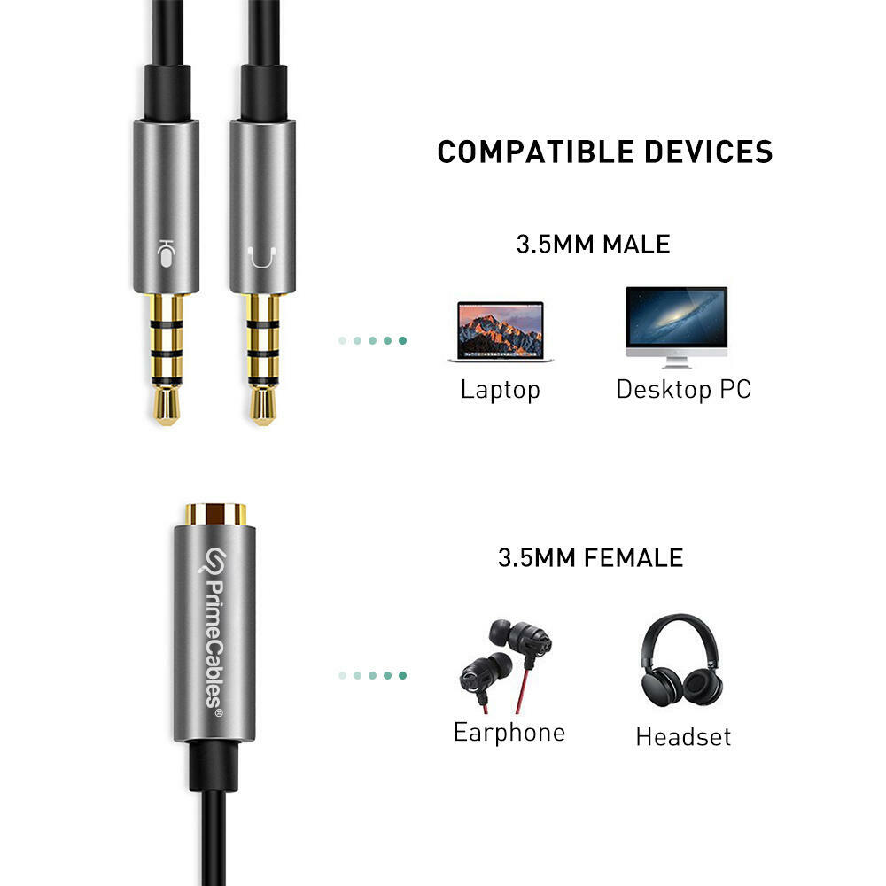 Qaoquda Câble Répartiteur En Y Pour Casque Audio 3,5 Mm Femelle Vers 2 Mâles – Spiralé Pour Stéréo, Téléphone, Casque Et Haut-parleurs