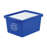 Storex 753 61505U06C Garbage Bins Storex Letter Size Paper Recycling Bin 4 Gallon Blue
