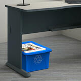 Storex 753 61505U06C Garbage Bins Storex Letter Size Paper Recycling Bin 4 Gallon Blue