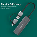 PrimeCables PC U3 HU402 USB 3 0 Adapters USB C USB A to USB Adapter 4 Port USB 3 0 High Speed Portable Hub PrimeCables