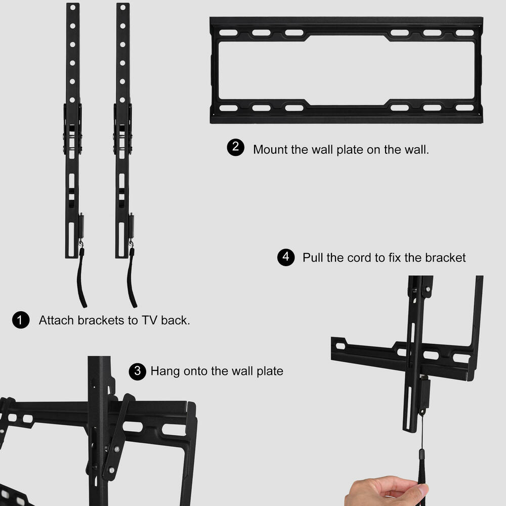 Universal Tilting TV Wall Mount Bracket – Fits 26-55 Inch TVs