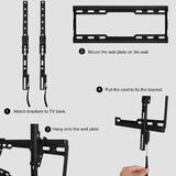 PrimeCables Cab QF01N 44TR TV Wall Mounts Stands Tilting 26 55 inch Low Profile TV Wall Mount Bracket with Pull Cord PrimeCab