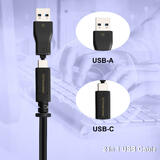 PrimeCables PC Cab 15333 USB 3 0 100W PD Charging 2 in 1 USB A C to C USB3 2 Gen2 Cable 10Gbps Transmission 3 28ft PrimeCable