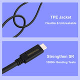 PrimeCables PC Cab 15333 USB 3 0 100W PD Charging 2 in 1 USB A C to C USB3 2 Gen2 Cable 10Gbps Transmission 3 28ft PrimeCable