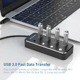 PrimeCables PC U3 308B USB 3 0 Adapters USB 3 0 Hub 4 Port USB 3 0 Type A Adapter with Individual LED Power Switches 4Ft Prim