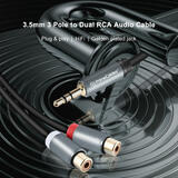 PrimeCables PC Cab AU19A Professional Audio Cables Summit Series 3 5mm 3 Pole Male to Dual RCA Female Aux Stereo Audio Cable 