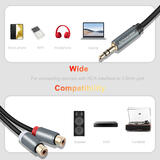 PrimeCables PC Cab AU19A Professional Audio Cables Summit Series 3 5mm 3 Pole Male to Dual RCA Female Aux Stereo Audio Cable 