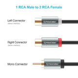 PrimeCables PC Cab RCAM2F Professional Audio Cables Summit Series 1 RCA Male to 2 RCA Female Stereo Audio Y Adapter Cable 10 