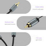 PrimeCables PC Cab AU11A Professional Audio Cables Summit Series 3FT RCA Male to Male Stereo Audio Cable Gold Plated Adapter 