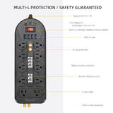 PrimeCables PC SE1060 TELFU Surge Protector Power Strip TV Surge Power Strip