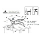 PrimeCables Cab MT101 M BK openbox Standing Desk Desk Converter Ergo Standing Desk Converter Riser Height Adjustable ADR Blac