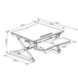 PrimeCables Cab MT101 M BK openbox Standing Desk Desk Converter Ergo Standing Desk Converter Riser Height Adjustable ADR Blac