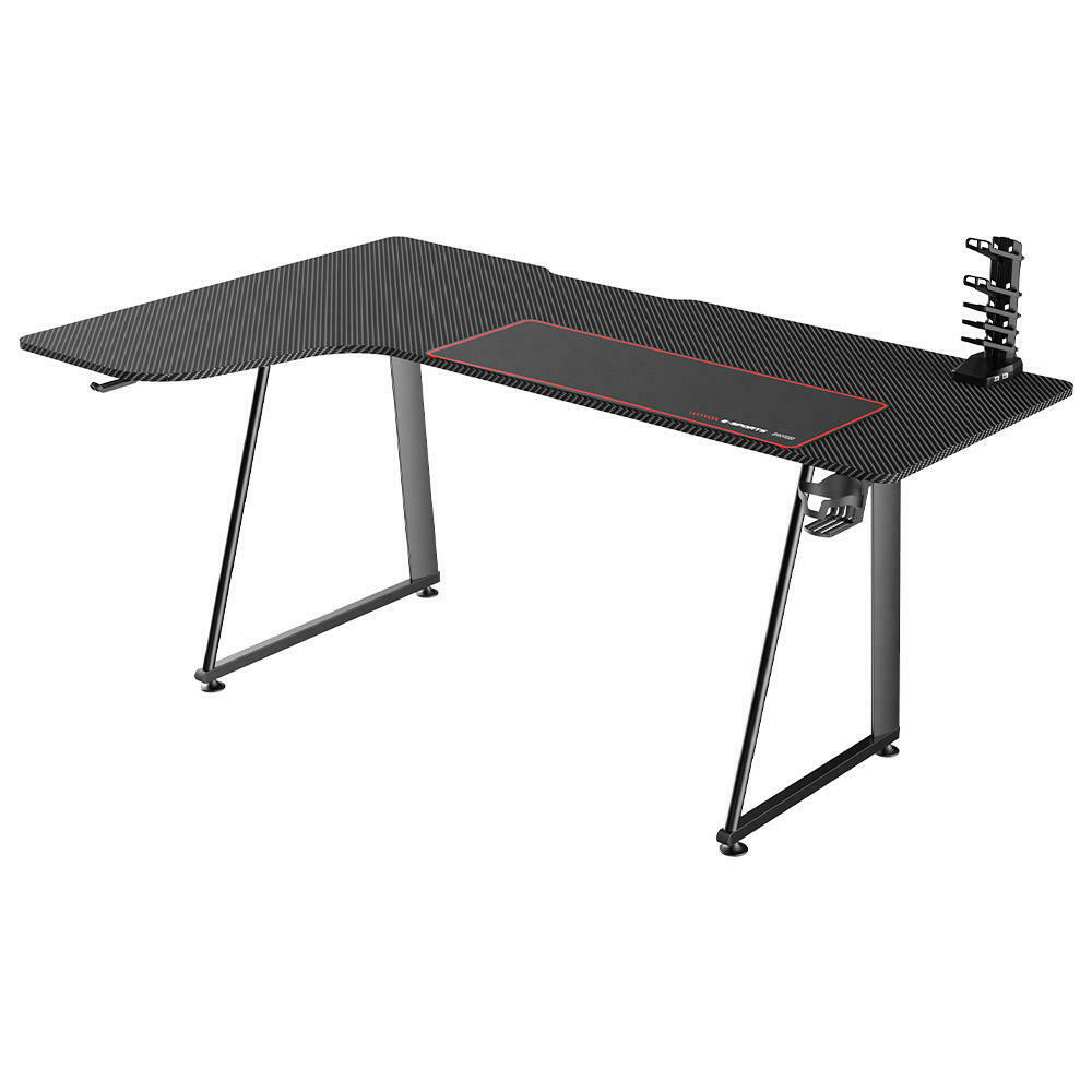 Ergonomic LShaped Corner PC Gaming Desk For Home Office, black