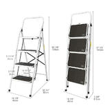 LIVINGbasics GW LD 304 openbox Tools 2 3 4 Step Folding Step Stool Ladder with Comfy Grip Handle Anti slip Step Feet for home