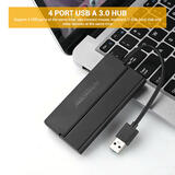 PrimeCables PC DA MHY008 A USB Hubs Ultra Slim Extended Computer Interface 4 Port USB A 3 0 Hub for Travel PrimeCables