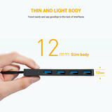 PrimeCables PC DA MHY008 A USB Hubs Ultra Slim Extended Computer Interface 4 Port USB A 3 0 Hub for Travel PrimeCables