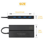 PrimeCables PC DA MHY008 A USB Hubs Ultra Slim Extended Computer Interface 4 Port USB A 3 0 Hub for Travel PrimeCables