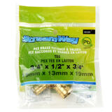 STREAMWAY LVTH TOOLWAY 151121 Kitchen Bath Accessories Lead Free Brass Pex Tee Crimp Fittings 3 4 X 1 2 X 3 4 Barb StreamWay