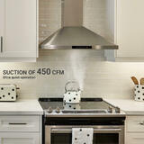 Ciarra PC CAS75206 openbox Microwaves Oven 30 inch 450 CFM Stainless Steel Range Hood with Ducted and Ductless Mode CIARRA Op