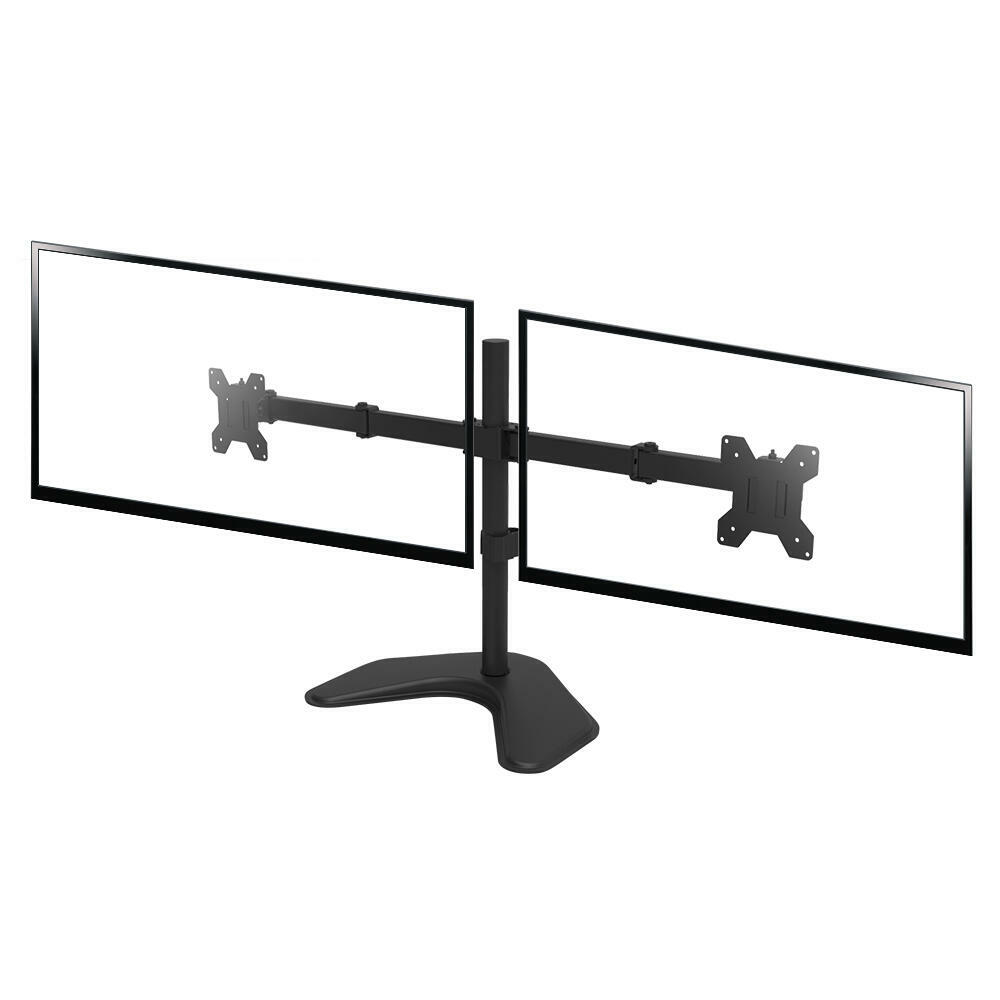Adjustable Dual Monitor Desk Stand for 13" to 27" Screens, VESA 75 100