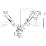 No Brand Cab MT 563 BK Monitor Desk Mounts Desktop Display Mount Full Motion Dual Screen VESA 100x100 13 27 inch