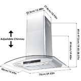 Ciarra PC CAS75502 Microwaves Oven 30inch Wall Mount Vent Hood